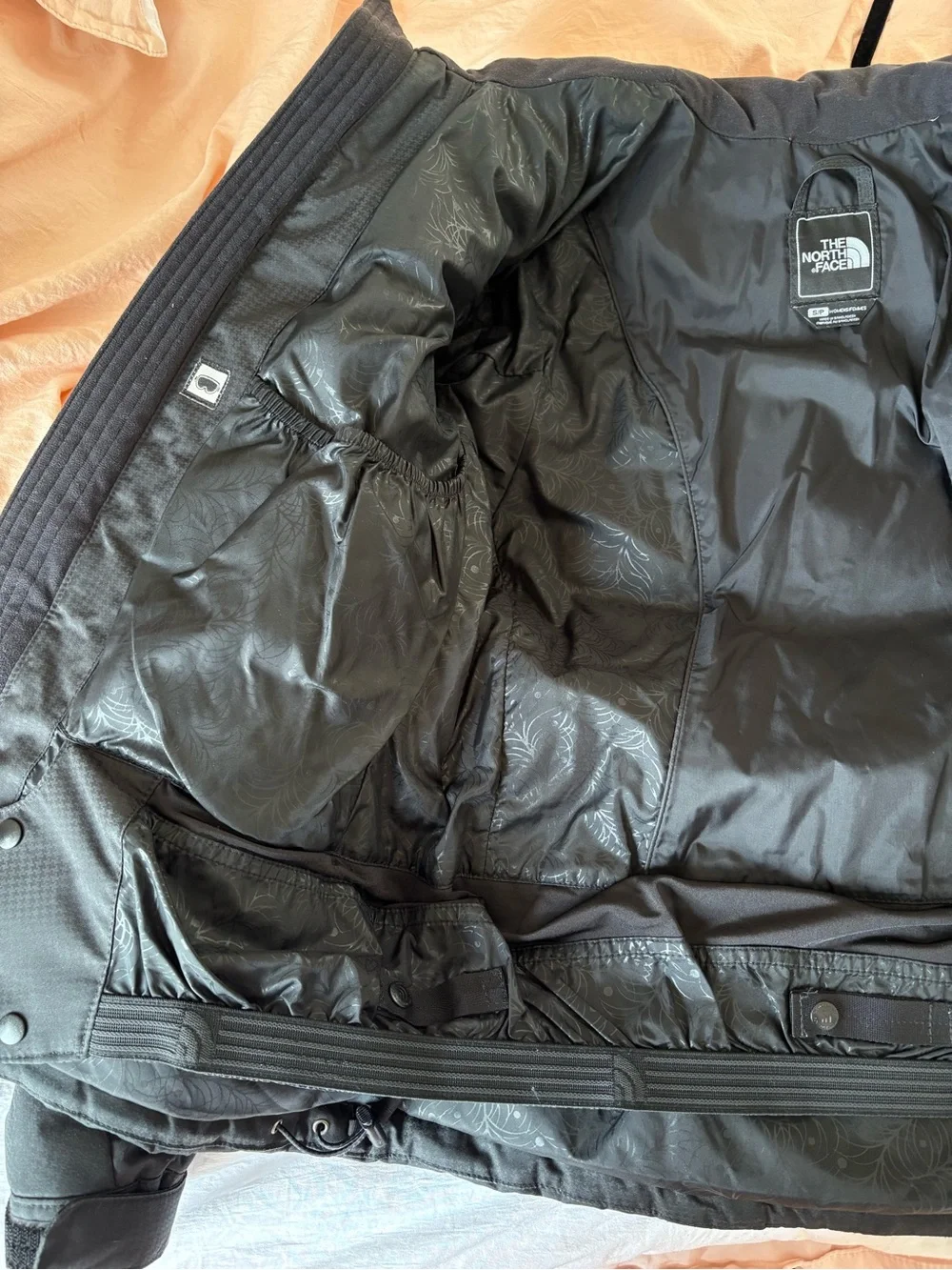 The North Face Logo Quilted Goose Down Full Zip Jacket Warm Womens‎ S Black 550